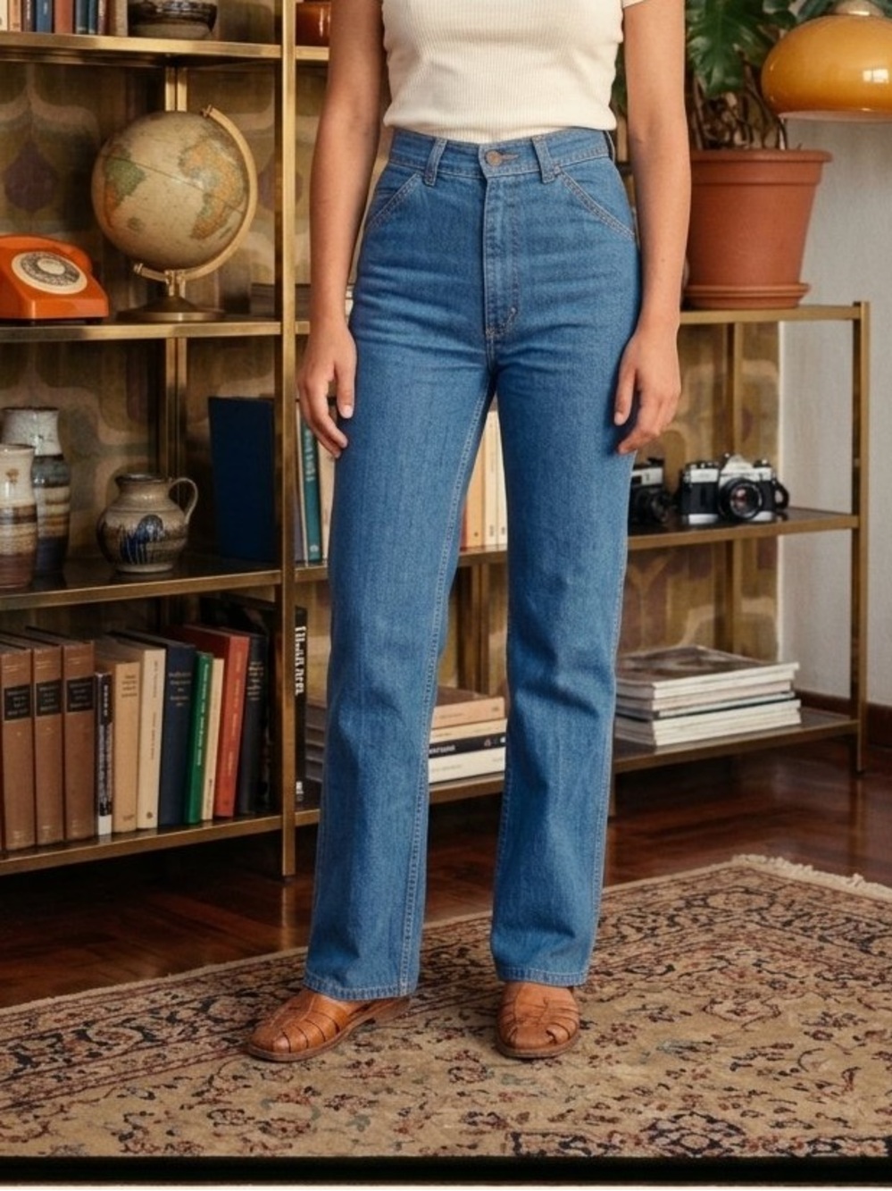 RARE 70s VINTAGE GAP Straight Leg High Waisted Jeans Size 5 (Modern 24)